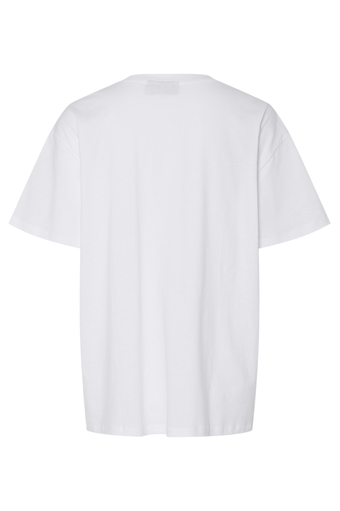 PCTHEA SS PRINTED T-SHIRT BC 17157114 BRIGHT WHITE/LIMONI